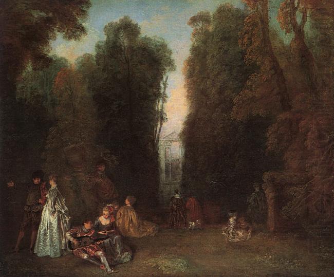 Jean-Antoine Watteau View through the trees in the Park of Pierre Crozat china oil painting image